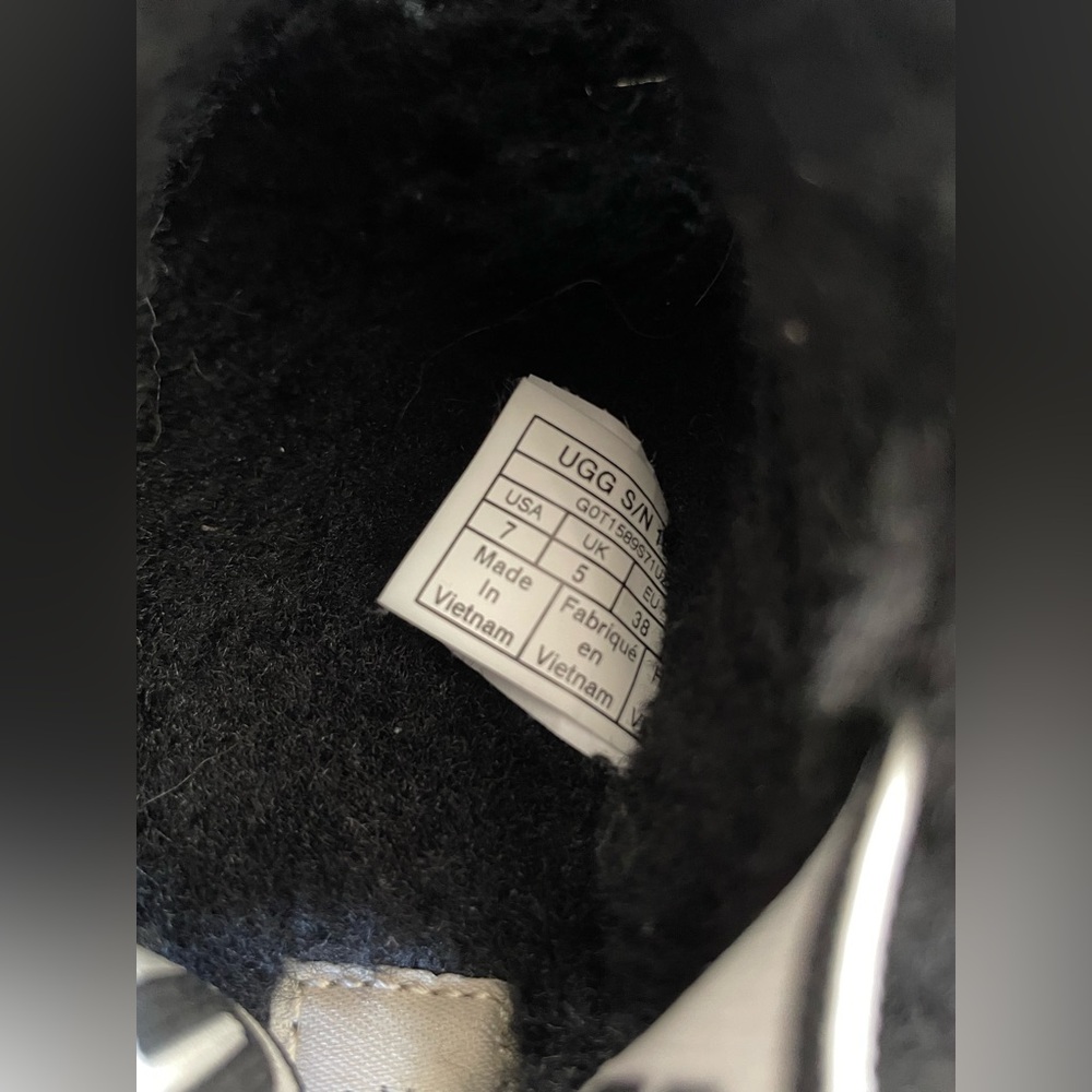 UGG Black Fluffy Sandals - Picture 4 of 8